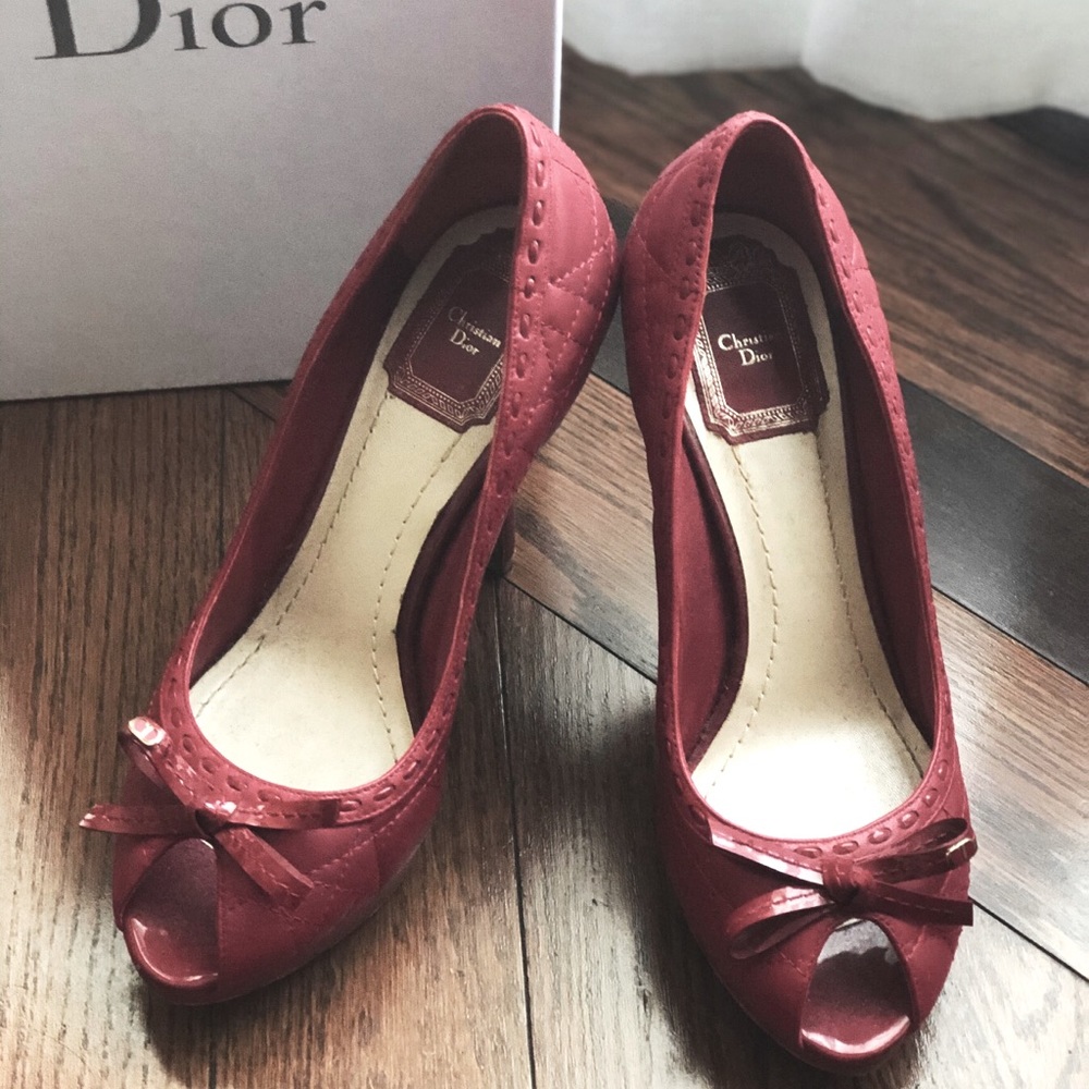 Authentic Dior classic peep toe heals from Holt Renfrew
